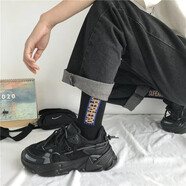 微光里 老爹鞋男運(yùn)動(dòng)春夏季休閑男鞋情侶港風(fēng)百搭潮鞋學(xué)生新款復(fù)古鞋子 黑色【單里40碼】