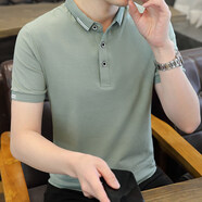 A21男士polo衫短袖t恤春夏季新款翻領(lǐng)半袖打底衫上衣服潮流體恤 以純-淺綠 3XL
