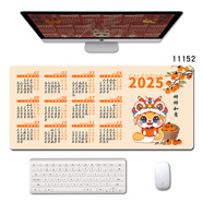 三色貓（SFMCEMQ） 2025蛇年日歷超大號鼠標(biāo)墊加厚鎖邊辦公書桌墊游戲電競年歷筆記本電腦快捷鍵大全鍵盤墊卡通定制 11152 柿柿如意 100厘米x50厘米x5毫米