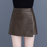 魅力棠皮裙褲女秋季2025年新款高腰顯瘦百搭外穿女士時(shí)尚短褲冬天ins潮 咖啡色 2XL 30(125-135斤)