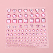 琪美戀兒童diy耳夾女孩子可愛(ài)無(wú)耳洞假耳釘貼耳環(huán)閃亮星星水晶鉆石寶寶 粉色