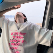 7家優(yōu)品短袖男t恤美式簡(jiǎn)約休閑日常星星印花夏季新款潮牌ins嘻哈情侶百搭 LJWP-G172白色 M