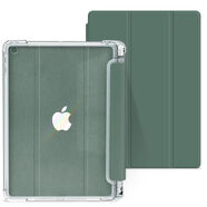 第三季（Disanji）iPad保護套9帶筆槽2021pro11蘋(píng)果8平板10.2全包air4硅膠mi 氣囊帶筆槽暗夜綠貼紙鋼化膜 2019款 iPad7102寸