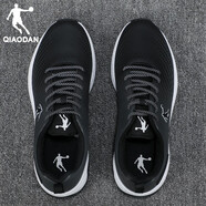 喬丹男鞋運動(dòng)鞋男冬季新款皮面防水跑步鞋減震輕便耐磨防滑休閑鞋子男 245黑色/喬丹白（皮面） 42