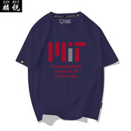 C2潮朝（CHAOCHAO）麻省理工校服美國大學校園文化紀念短袖T恤衫男女學生純棉半袖夏 藏青2 XS成人款（100斤以內）