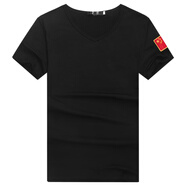軍衣正品軍官服夏裝短袖定印logo廣告衫T恤個(gè)性來(lái)圖做團(tuán)體工作 T16 黑色V領(lǐng)單國(guó) 3XL (140-160斤)