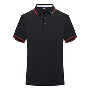 奧義馳翻領(lǐng)Polo工作服短袖印字logo男女t恤定制企業(yè)團體廣告文化衫刺繡 黑色 3XL