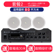 惠威Hivi/ TD202吸頂喇叭吊頂天花音響店鋪音箱藍牙背景音樂 50W藍牙功放+TD202*3送30米線