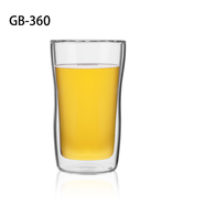 76耐熱玻璃杯雙層防燙茶具綠茶杯辦公水杯 360ml（無(wú)蓋）