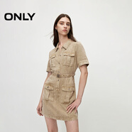 ONLY夏季休閑百搭POLO領(lǐng)高腰顯瘦短裙連衣裙女|124207106 C63 鵜鶘沙色 XS (155) 76A
