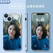 然臣【不打烊】手機殼來圖定制任意機型小米蘋果榮耀華為OPPOVivo一加制定玻璃做型號diy訂做磨砂軟殼 任意型號-金屬漆玻璃鋼化殼【來圖定制】