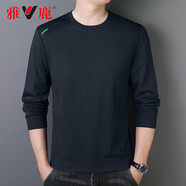 雅鹿衛衣男春秋季新款百搭休閑圓領(lǐng)打底衫加絨加厚寬松長(cháng)袖t恤男上衣 17990藏青色 L 【95-110斤】