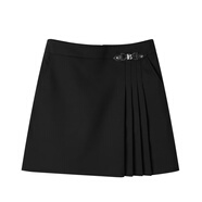 太平鳥(niǎo)女裝冬季時(shí)尚不規(guī)則百褶裙A1GED4379 黑色 S