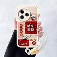 美贊仕紅米k80手機(jī)殼redmi新款小米k80pro可愛熊貓平安喜樂時來運(yùn)轉(zhuǎn)簡約掛繩防摔全包保護(hù)套 古董白-諸事皆順熊貓【手繩款】 紅米 K80