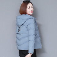 帝黛（DIDAI）品牌棉服女短款2024年冬裝新品女裝棉衣女士棉襖外套風(fēng)衣面包服 霧藍(lán) 【7353】 M 建議（85-100斤）