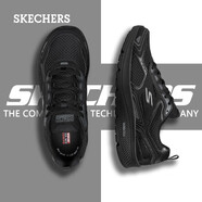 Skechers斯凱奇新款男鞋舒適緩震跑步鞋輕便透氣網(wǎng)面運(yùn)動鞋 黑色/炭灰色 41