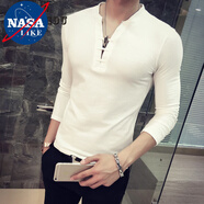 NASALIKE快手紅人猴哥劉叉叉同款春秋季男士長袖t恤社會(huì)人精神小伙韓版潮 白色 M