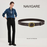 navigare納維凱爾意大利小帆船皮帶女士頭層牛皮針扣真皮腰帶女