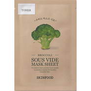 思親膚（skinfood）韓國面膜胡蘿卜水芹菜面膜蔬菜面膜面貼膜保濕補(bǔ)七夕禮物送男女友 西蘭花-清爽補(bǔ)水1片 十片