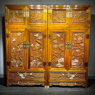 宰摟金絲楠木衣柜小葉楨楠頂箱柜檀雕衣櫥實(shí)木古典全榫卯家具可 小葉楨楠荷花精雕頂箱柜