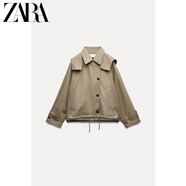 ZARA2024秋季新品 女裝 ZW 系列連帽長(cháng)袖休閑短款外套 0155241 棕色 XS (160/80A)