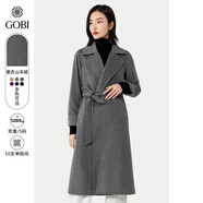 GOBI戈壁冬季收腰氣質(zhì)高級(jí)感韓系中長(zhǎng)款黑色大衣女士呢子外套WC05 深灰色74 M