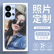 集品冠 來圖照片定制opporeno11手機殼reno9pro+防摔reno8保護套鏡頭全包個性訂做 【丁香紫】金屬漆玻璃殼定制-下單圖片型號留言客服