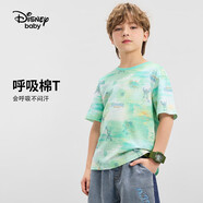 迪士尼（DISNEY）男童短袖T恤透氣排汗六一兒童節(jié)卡通半袖上衣25夏DB421BE11綠120