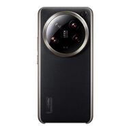 米邦適配小米14 ultra手機殼科技納米皮素皮保護套14u純色自帶殼商務(wù)簡(jiǎn)約 14 Ultra 科技納米皮 黑色