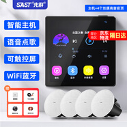 先科（SAST）智能WIFI聲控吸頂音響天花吊頂家庭背景音樂(lè )面板主機系統語(yǔ)音控制家用無(wú)線(xiàn)3D環(huán)繞嵌入式藍牙音箱 主機+4個(gè)絲膜高音吸頂音響 官方標配