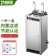 峰麗源直接自來(lái)水飲水機(jī)全自動(dòng)電熱開(kāi)水器幼兒園工廠車(chē)間大型商用凈水器帶過(guò)濾冷熱開(kāi)水機(jī)學(xué)校節(jié)能不銹鋼 彎頭款一開(kāi)一溫2KW/220V