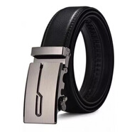 歐曼玫【精選好物】【現發(fā)】男士皮帶自動(dòng)扣腰帶男年輕中青年褲帶商務(wù)皮 賓爵魚(yú)鉤(長(cháng)度可裁剪) (扣頭+皮帶)