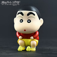 山頭林村蠟筆小新手辦動(dòng)漫周邊野原新之助公仔模型擺件生日禮物 看小雞小新10cm