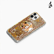 【虎布虎IP正版】·蘋(píng)果iiPhone 13 Pro Max手機殼ins風(fēng)網(wǎng)紅款全包邊防摔閃粉流沙-rich虎手機殼（棕）