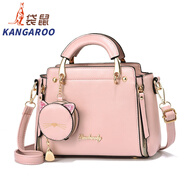 袋鼠（KANGAROO）女包包2025百搭七夕時尚甜美淑女手提包韓版休閑斜跨單肩包 粉紅色