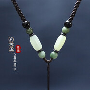 締晶朱砂吊墜掛繩子項鏈繩線(xiàn)男女士款高檔可調節玉墜佛牌脖子編織掛繩 D93和田玉+翡翠款黑繩-不含吊墜