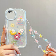 Espanson蘋果6手機(jī)殼iPhone6splus保護(hù)套I6奶油立體公仔磨砂卡通6P軟硅膠防摔外殼 【本博奶油公仔】彩虹兔兔+掛繩 蘋果6Plus/蘋果6SPlus