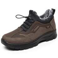 布瑞京冬季男棉鞋老北京布鞋加厚保暖運動(dòng)休閑鞋中老年防滑軟底爸爸棉靴 咖色 41