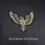 大號歐根紗釘珠孔雀刺繡布貼服裝輔料衣服褲子外套裝飾補丁貼 刺繡金色小老鷹