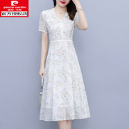 皮爾卡丹（pierre cardin）2025夏季仙女裙子超仙森系初戀裙復(fù)古溫柔雪紡碎花連衣裙時(shí)尚女裝 圖片色 2XL 建議120-129斤