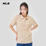 MLB官方情侶時(shí)尚涼感防曬polo衫休閑簡(jiǎn)約百搭短袖PQB01 波士頓紅襪隊(duì)/淺米色 XL