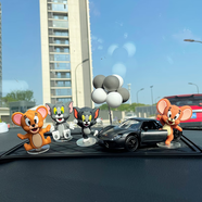 汽車(chē)擺件貓咪和老鼠車(chē)載中控臺擺件車(chē)內卡通模型公仔裝飾用品 四件套+跑車(chē)+氣球+長(cháng)墊 北京bj40 bj30 銳勝m7