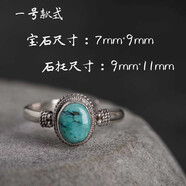中倚尼泊爾手工925銀飾品開(kāi)口指環(huán)女鑲嵌綠松石戒指女創(chuàng  )意復古民族風(fēng) 一號款式 開(kāi)口可調節