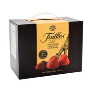 喬慕（Truffles）原裝進(jìn)口松露形巧克力70%可可脂原味黑巧克力美味零食圣誕禮物 70%純可可脂松露黑巧盒裝500g