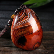 竔立      天然纏絲紅瑪瑙吊墜男女款南紅原石瑪瑙掛件項鏈毛衣鏈石頭手把件 瑪瑙手把件