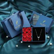 朝遇【贈證書(shū)】S999足銀公主蝴蝶結純銀項鏈女輕奢設計生日圣誕節禮物 999足銀項鏈+玫瑰花禮盒裝