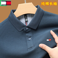 TOME BORNEK高端男裝湯米夏裝短袖t恤男士polo衣衫純棉休閑體恤上衣服T 長(cháng)1袖霧藍 L 170/50建議120-135斤