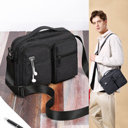 高爾夫（GOLF）單肩包男士大容量斜挎包男多隔層錦綸郵差包戶(hù)外通勤運動(dòng)挎包男 黑色【耐磨大容量】