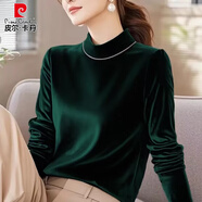 皮爾卡丹（pierre cardin）半高領(lǐng)金絲絨上衣高貴洋氣女士秋冬新款內(nèi)搭打底衫感氣質(zhì)小衫 圖片色 S (80-95斤)