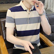 帝歐萊夫夏季POLO翻領(lǐng)短袖t恤衣服男半袖休閑男裝T恤夏天打底衫衣服男潮流 2323卡其 L (115-130斤)